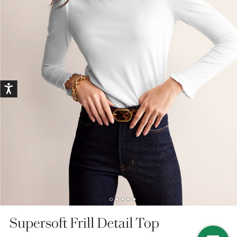 Boden White Fitted Long Sleeve Blouse